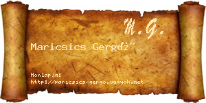 Maricsics Gergő névjegykártya