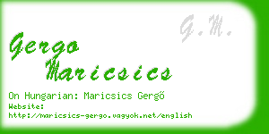gergo maricsics business card